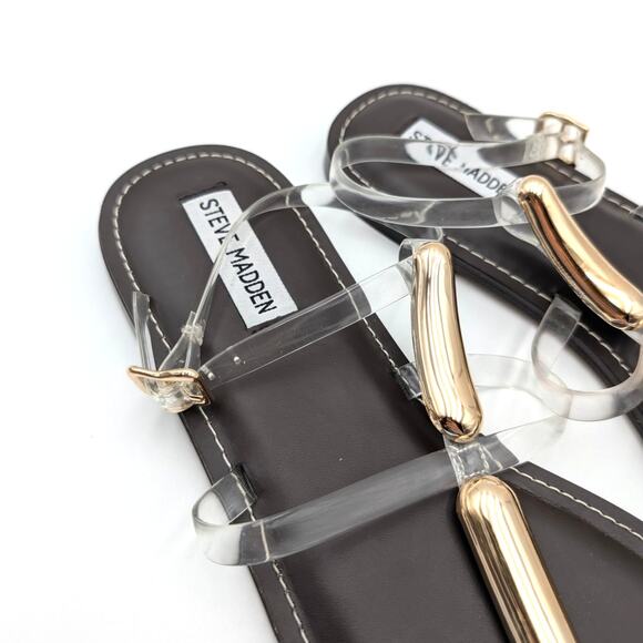 Steve Madden Alma Gladiator Sandal Buckle Strap Women's Clear Size US10M EU41 - Picture 13 of 13